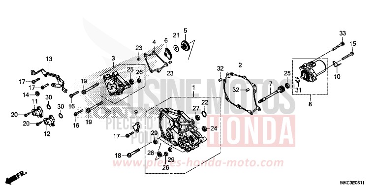 SHIFTING COVER (DCT) for Gold Wing DARKNESS BLACK METALLIC (NH463) from 2018